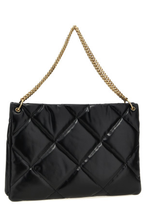 'Kira Diamond Quilt Hobo' shopping bag Black