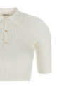 Ribbed polo shirt White
