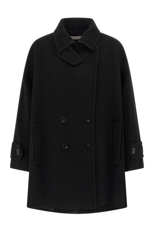 Double-breasted caban Black