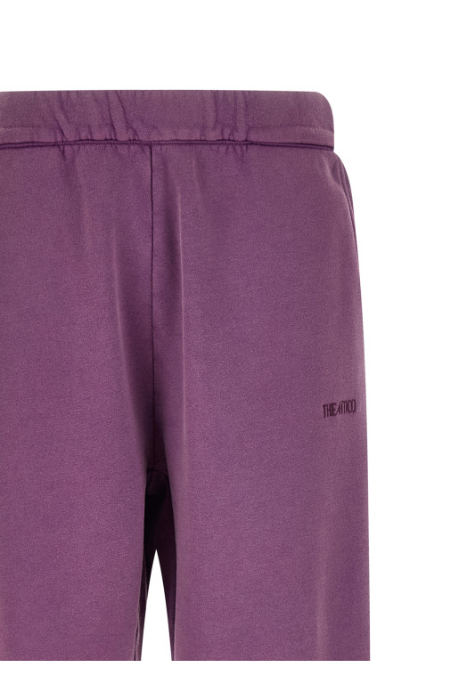 Logo embroidery joggers Purple