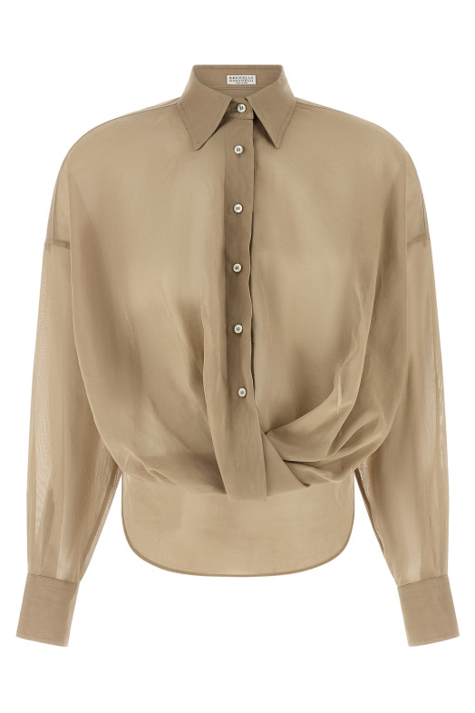 Taffeta shirt Beige