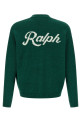 Intarsia logo cardigan Green