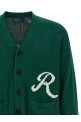 Intarsia logo cardigan Green
