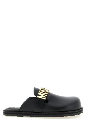 Leather sabots Black