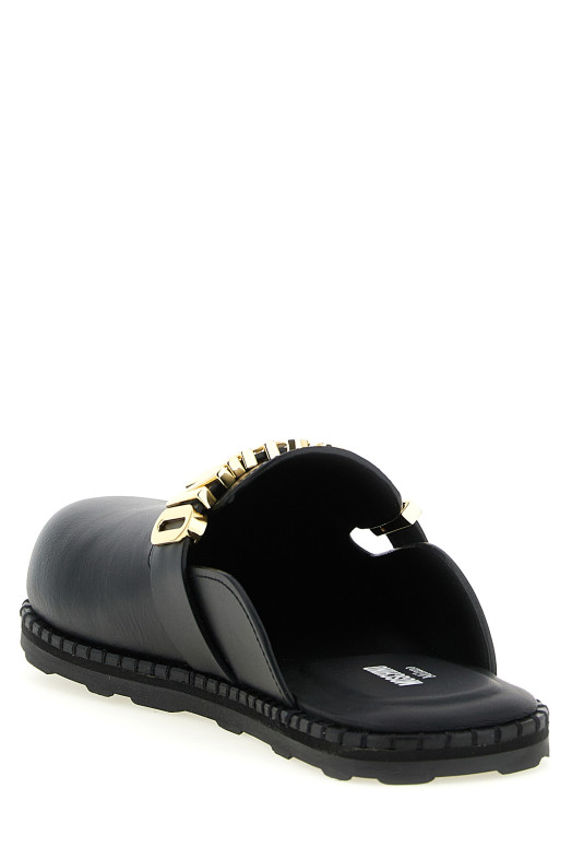 Leather sabots Black