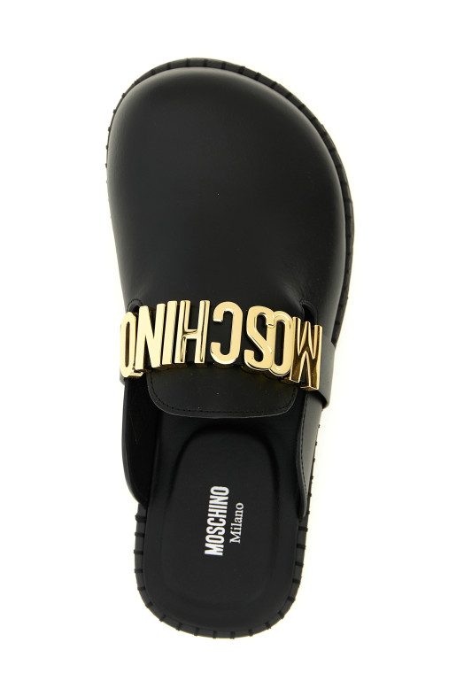 Leather sabots Black