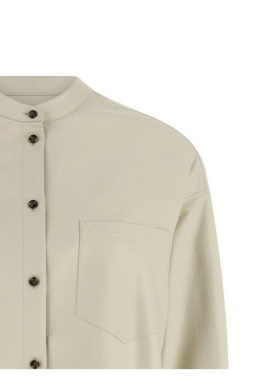 Leather shirt White