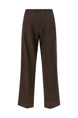 Leather insert pants Brown
