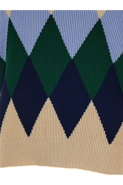 Argyle pattern sweater Beige
