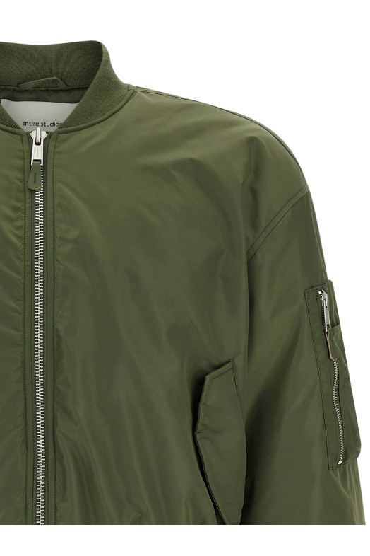 Nylon bomber jacket Green