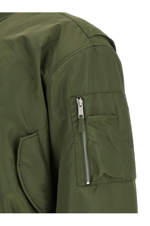 Nylon bomber jacket Green