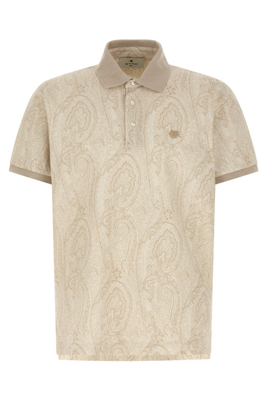 'Paisley' polo shirt Beige