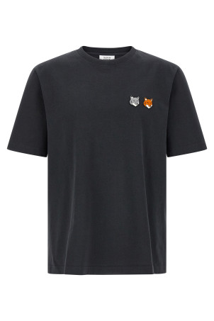 'Double Fox Head' T-shirt Gray