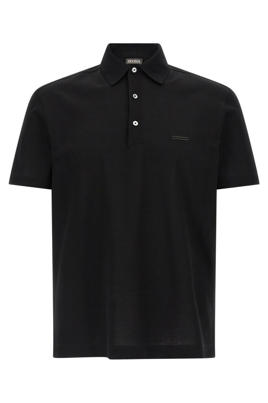Piqué cotton polo shirt Black