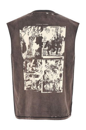 'Worn Gothic' tank top Black
