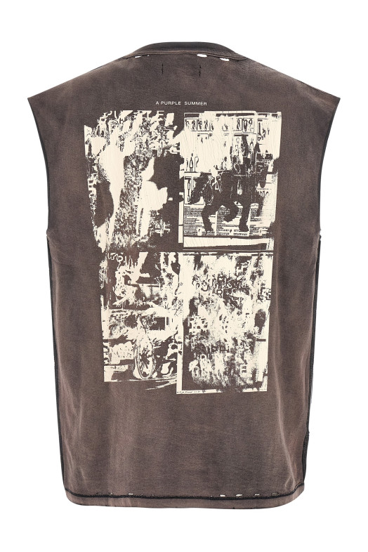'Worn Gothic' tank top Black