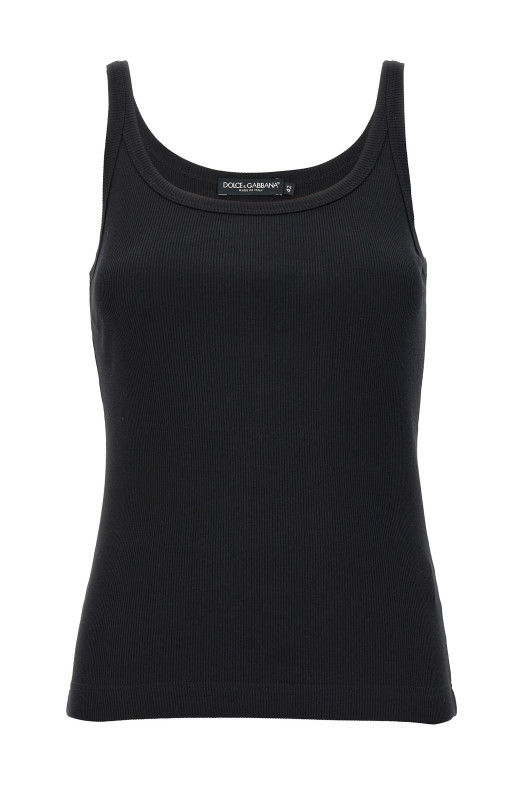 Ribbed tank top Black