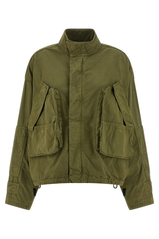 Canvas bomber jacket Green
