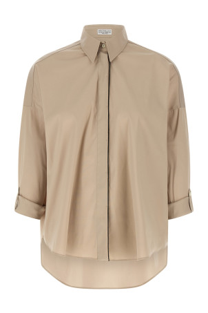 'Shiny Trim' shirt Beige