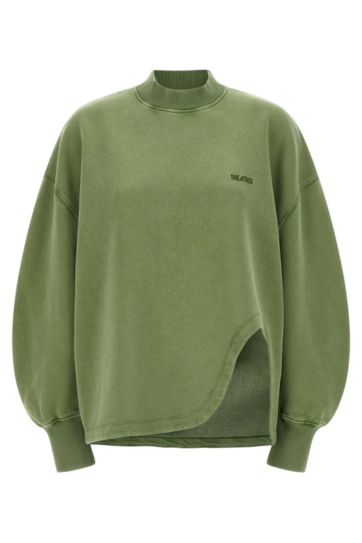 Shaped slit sweatshirt Green