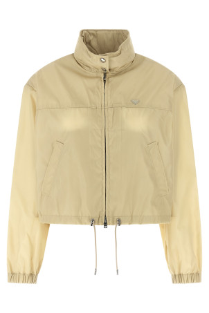 Re-Nylon cropped jacket Beige