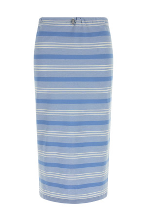 Striped piqué skirt BLUE