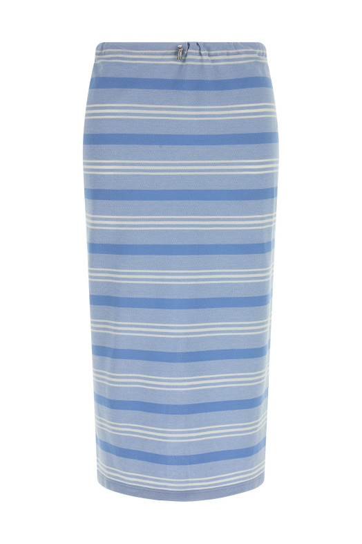 Striped piqué skirt BLUE