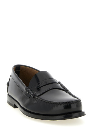 Brushed leather loafers Black
