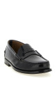 Brushed leather loafers Black
