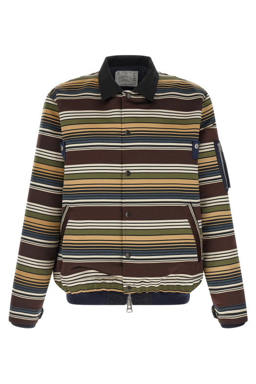 'Horizontal Stripe' blouson Brown