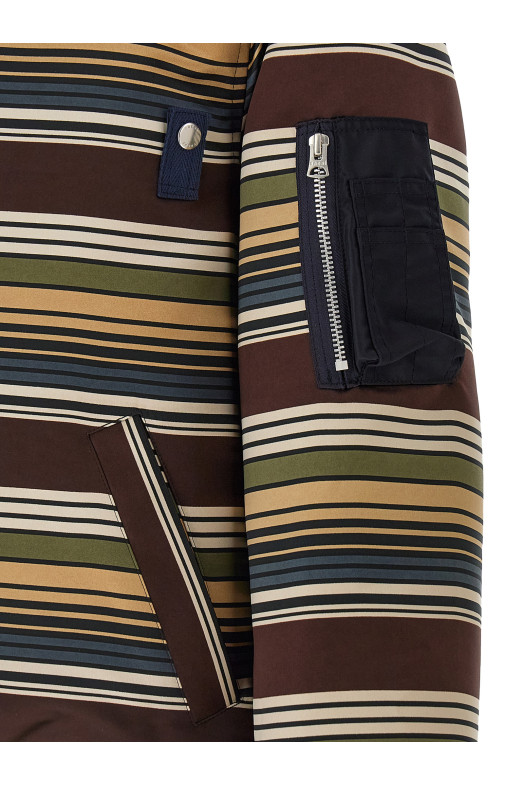 'Horizontal Stripe' blouson Brown