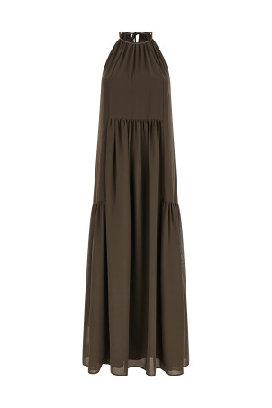 'Punto Luce' georgette dress Brown