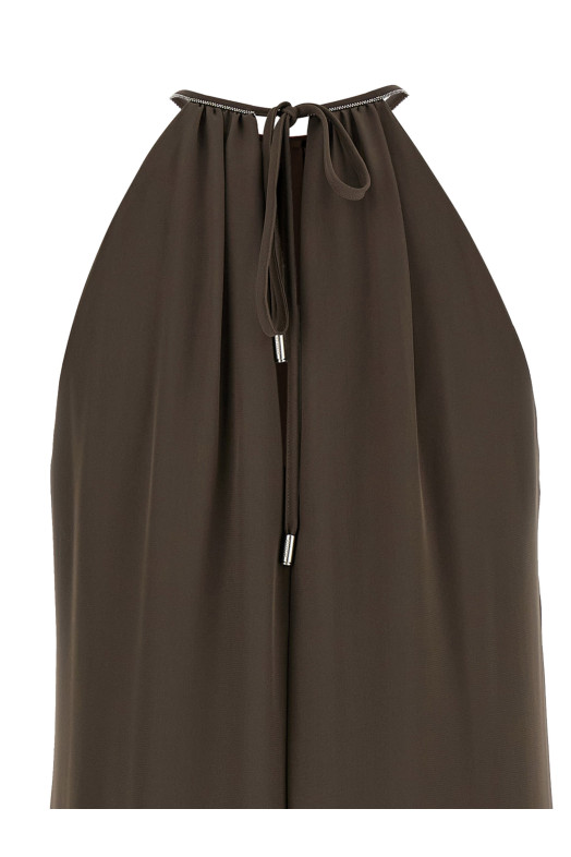 'Punto Luce' georgette dress Brown