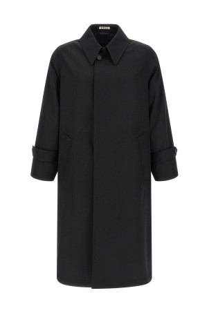 'Light wool Gabardine' trench coat Black