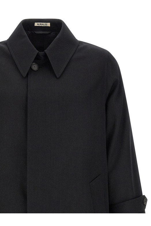 'Light wool Gabardine' trench coat Black