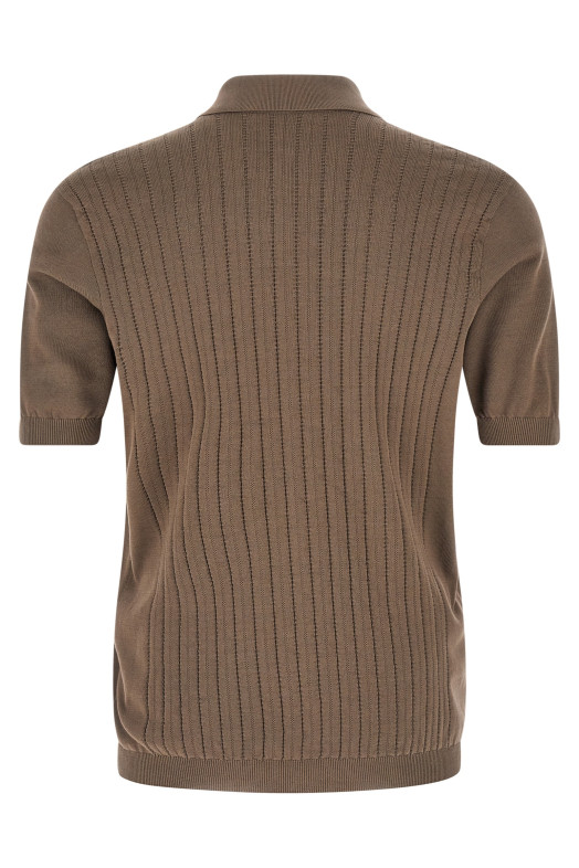 Operated ribbed shirt Brown