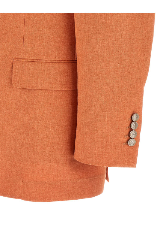 Mouliné canvas blazer orange
