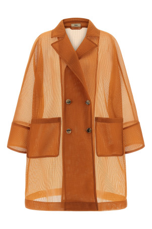 See-through coat orange