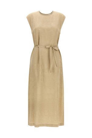 Fluid viscose dress Beige