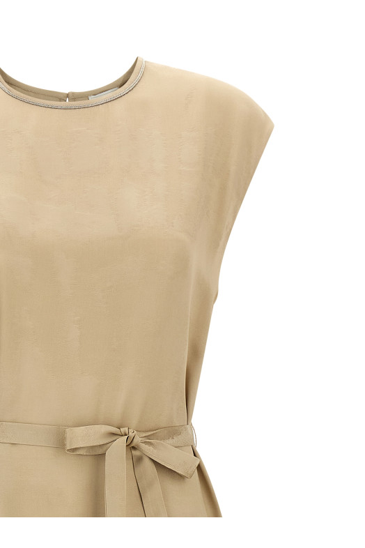 Fluid viscose dress Beige
