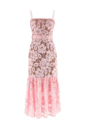 'Pink Crochet Lace Midi' dress Pink