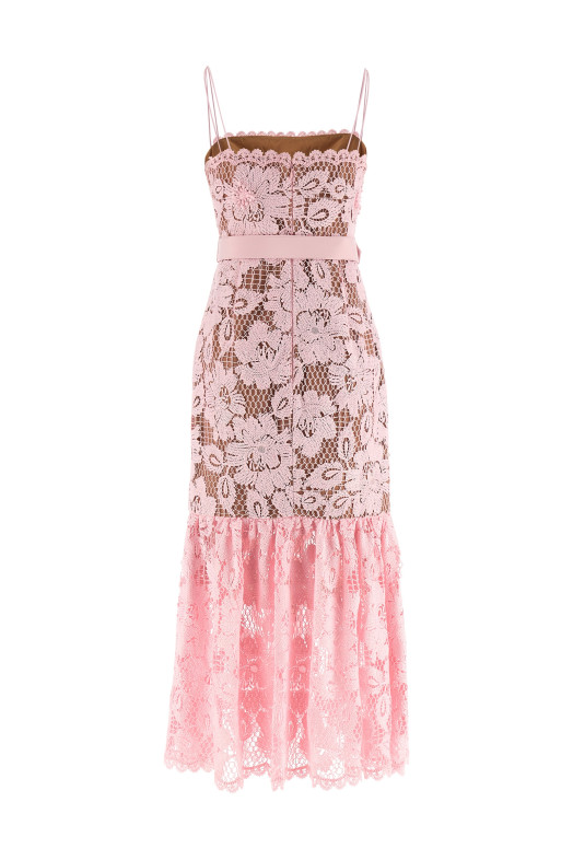 'Pink Crochet Lace Midi' dress Pink