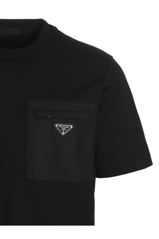 Re-Nylon pocket T-shirt Black
