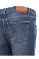 Logo embroidery stretch jeans Blue