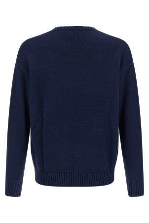 Intarsia logo sweater Blue