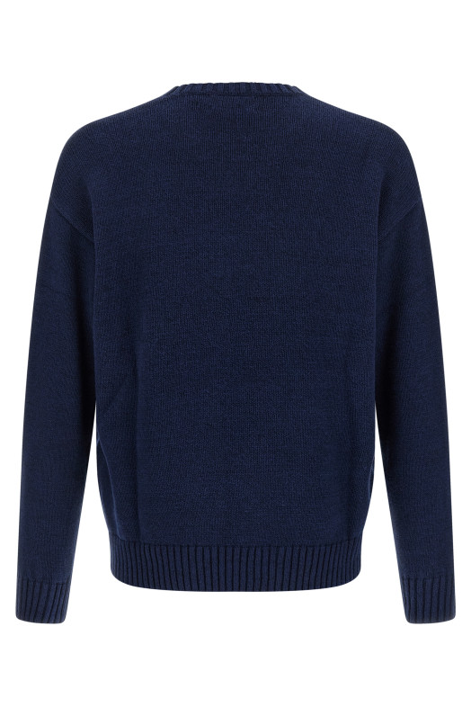 Intarsia logo sweater Blue