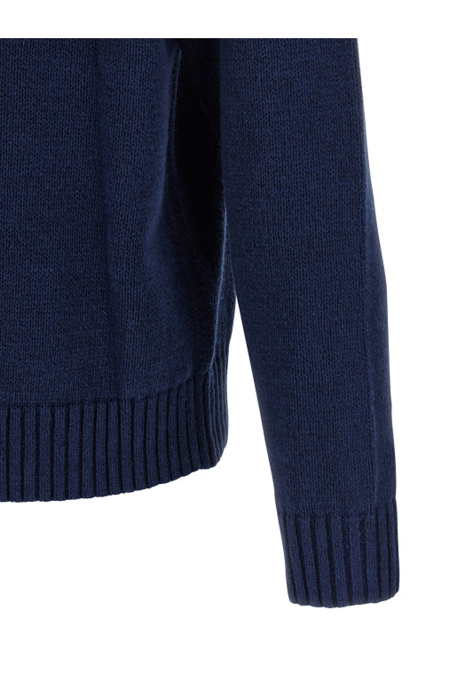 Intarsia logo sweater Blue