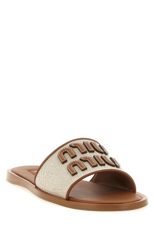 Logo patch slides Brown