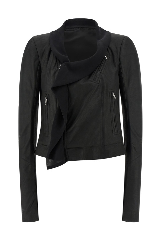 'Scarf Biker' jacket Black