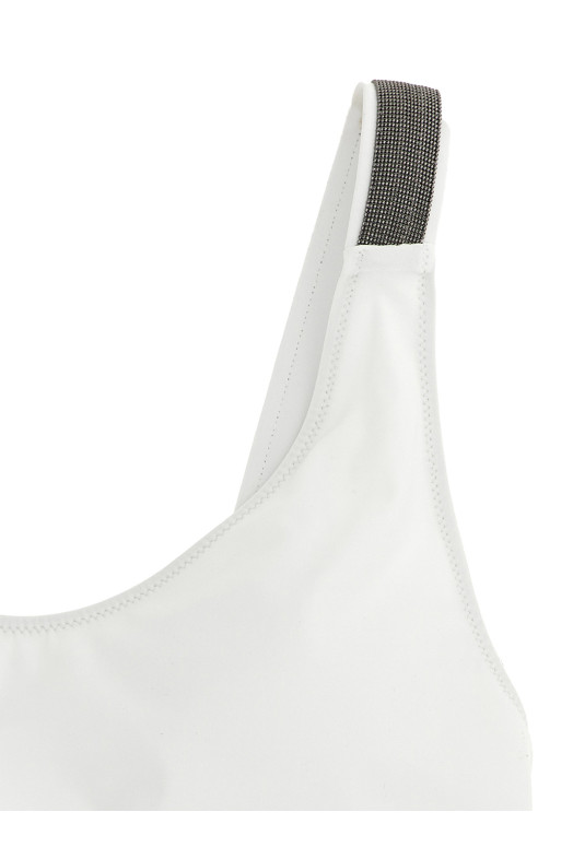 'Precious Details' one-piece swimsuit White